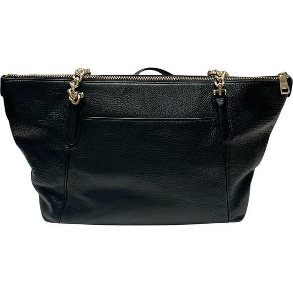 Coach Ava Leather Chain Tote Bag in Black with Gold Hardware - Picture 6 of 16